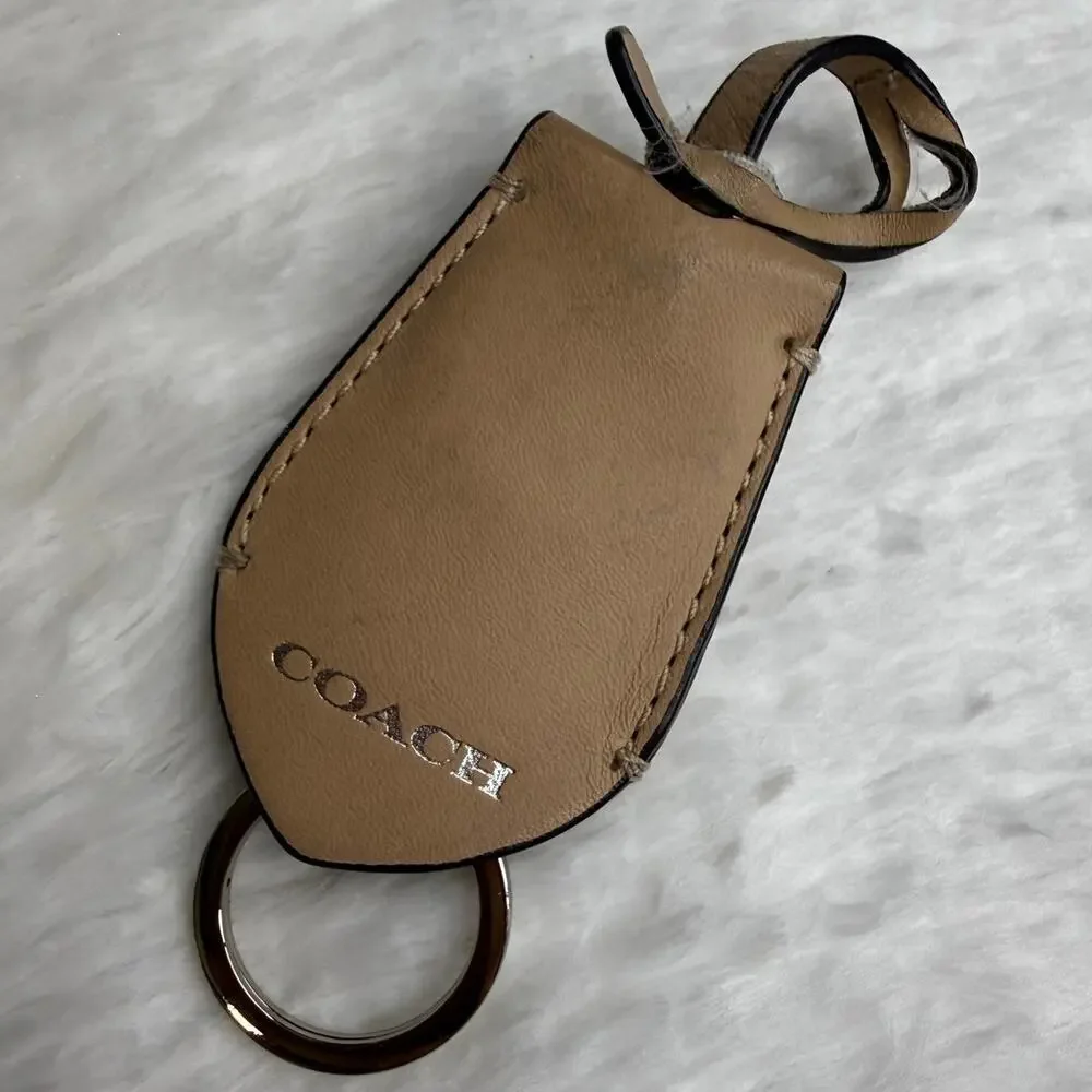 Coach Tan Ring Bag Charm Key Fob